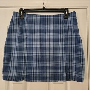 Full Tilt Navy Checkered Mini Skirt